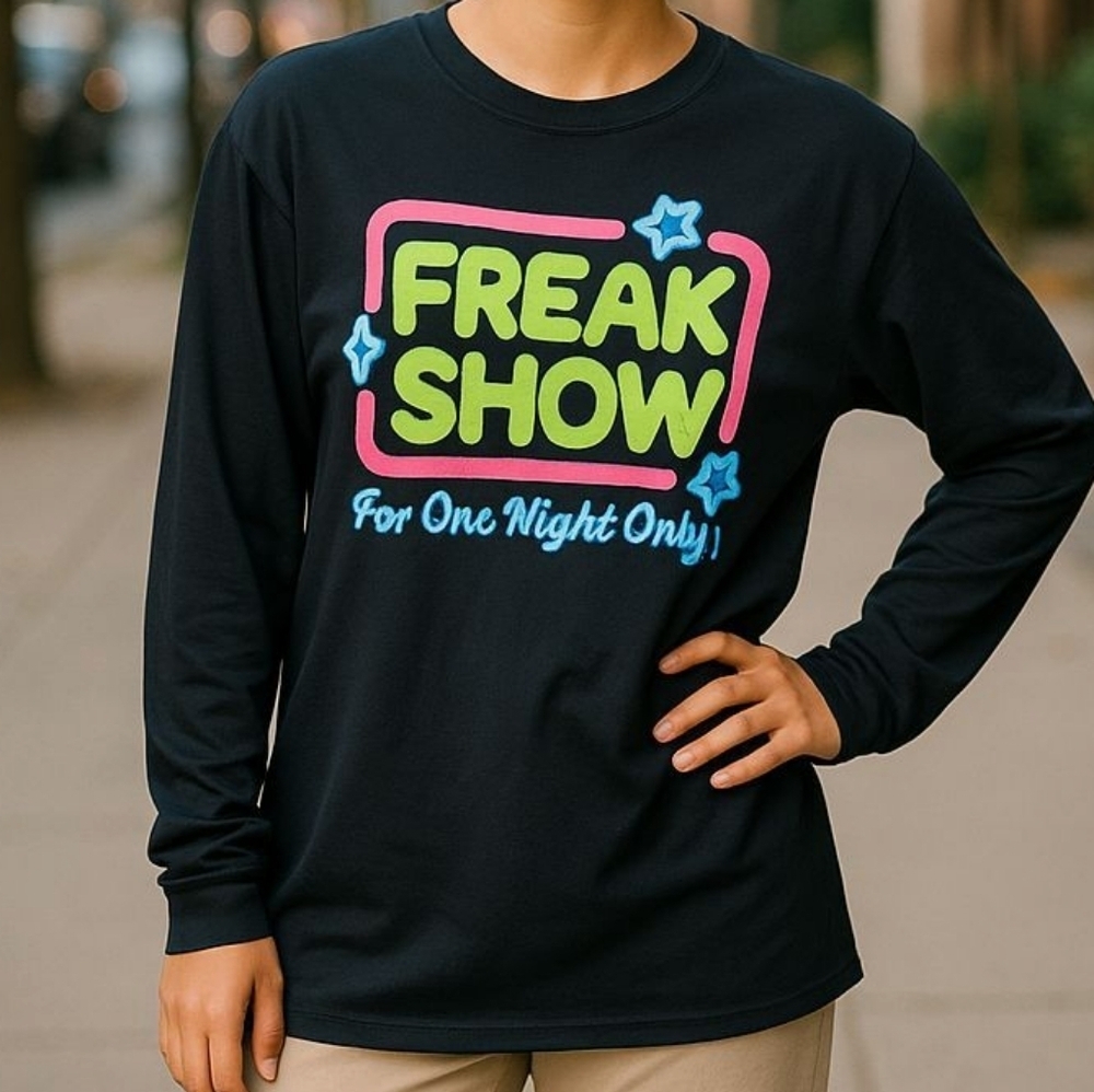 Dolls Kill Freak Show Long Sleeve Oversized Tee - XS Brand New w/ Tags!